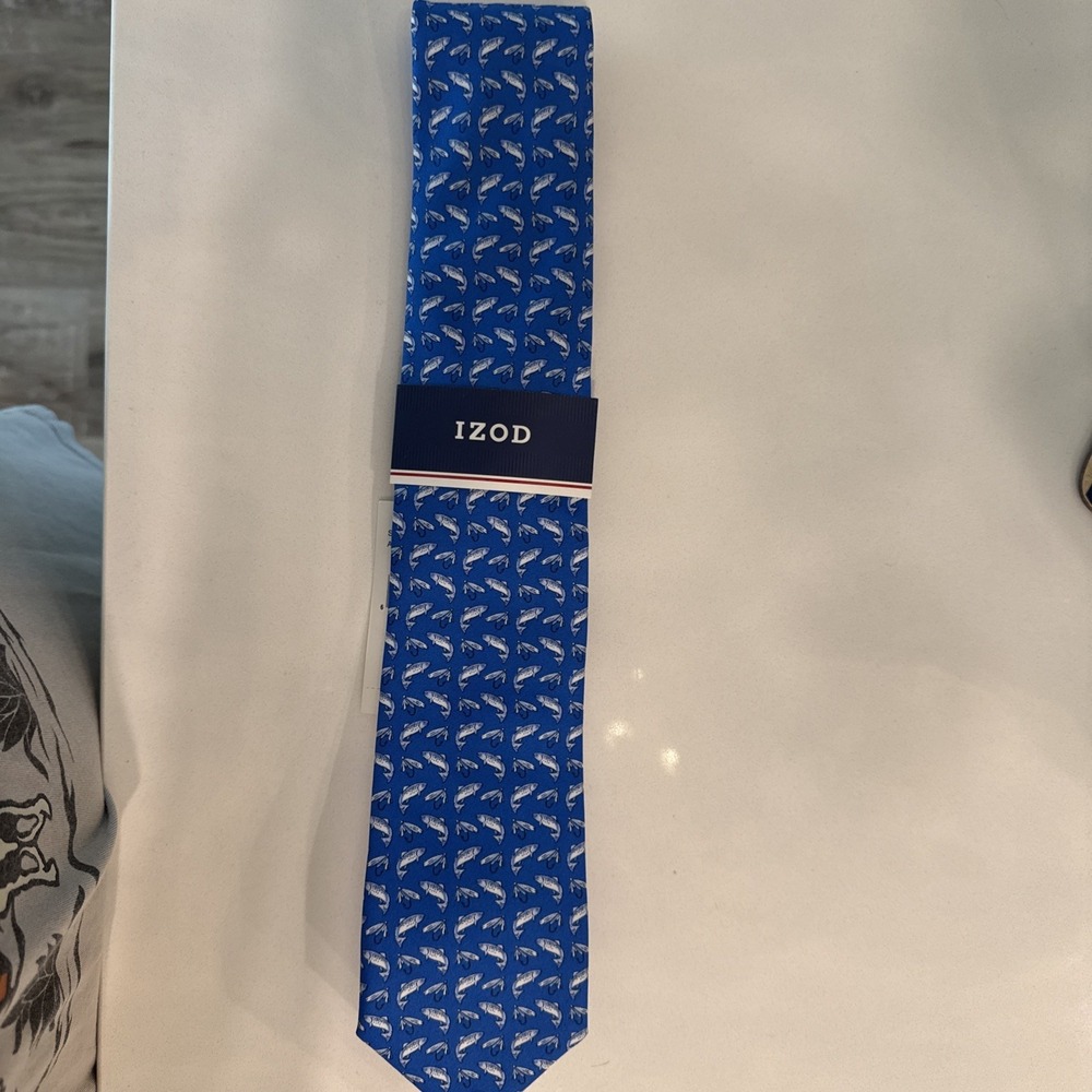 Izod Blue Fishing Reel‎ Tie - Picture 2 of 7